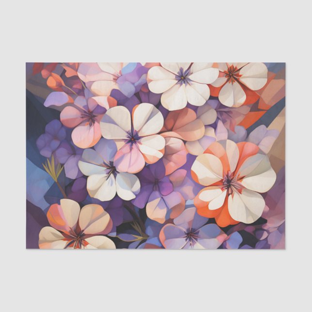 Papel De Seda Floral de Abstrato de Planta Botânica (Frente )