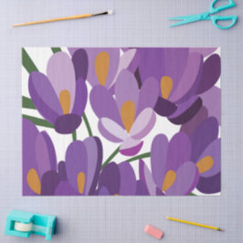 Papel De Seda Floral de Crocus Roxo