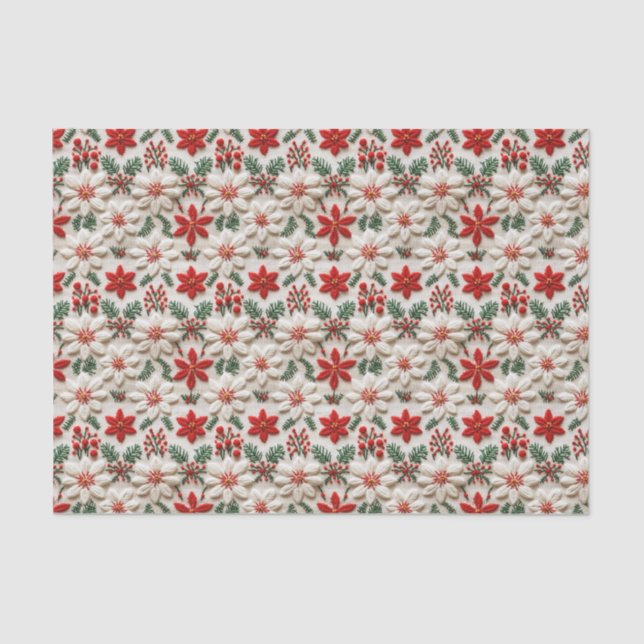 Papel De Seda Floral de Natal Elegante (Frente )
