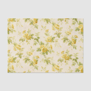 Papel De Seda Floral de Ouro Amarelo Bonito