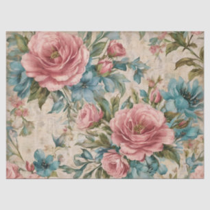 Papel De Seda Floral Desgastada