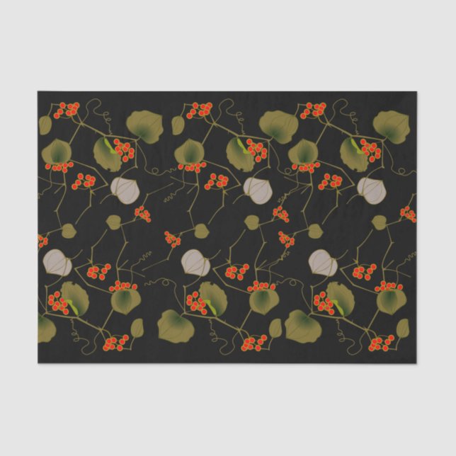 Papel De Seda Floral Elegante Asiático (Frente )