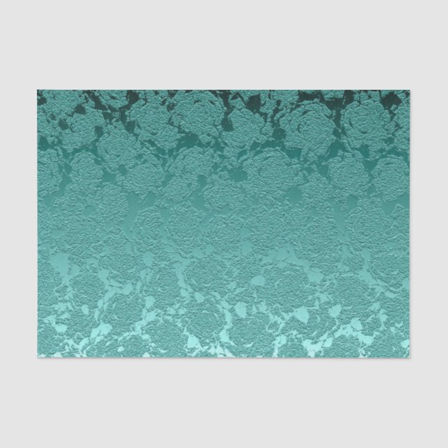 Papel De Seda Floral Elegante Verde Verde Moderno (Frente )