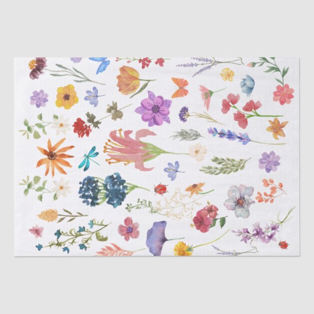 Papel de Seda Floral| Embrulho de Presente Elegant (Frente )