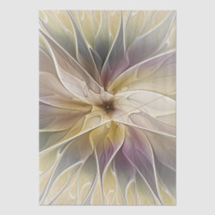 Papel De Seda Floral Fantasy Dourada Eggplant Abstrato Art Fract