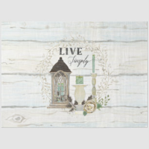 Papel De Seda Floral Farmhouse Lanterna Cottage Decoupage Ti