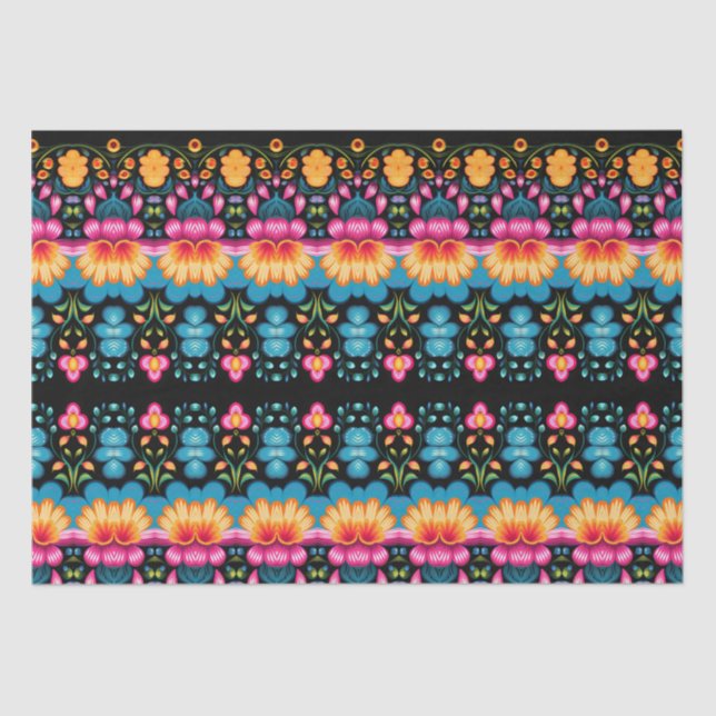 Papel De Seda Floral Folk Art Modern (Frente )