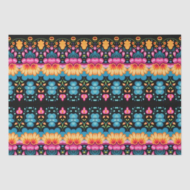 Papel De Seda Floral Folk Art Modern (Frente )