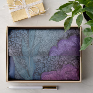 Papel De Seda Floral fúcsia