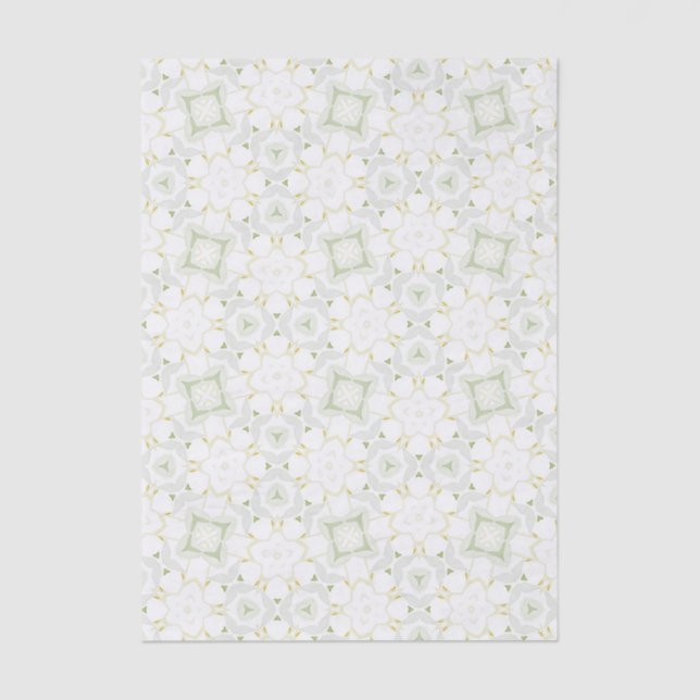 Papel De Seda Floral Geométrico Neutro Suave (Frente )