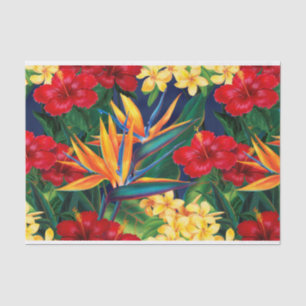 Papel De Seda Floral havaiano do paraíso tropical