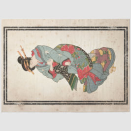 Papel De Seda Floral Kimono Japonesa Mulher Vintage Decoupage Ar