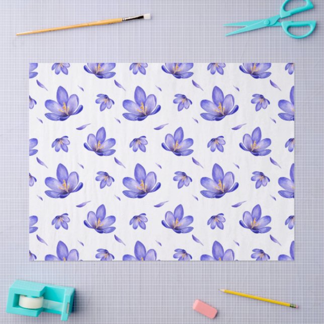 Papel De Seda Floral Lavanda Aquarela (Arte )