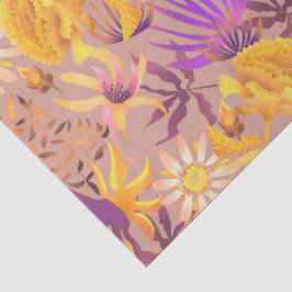 Papel De Seda Floral Místico Bege Florido
