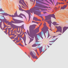 Papel De Seda Floral Místico em Magenta Florido