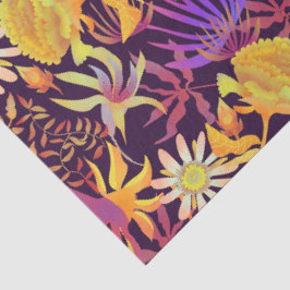 Papel De Seda Floral Místico Marrom em Flor