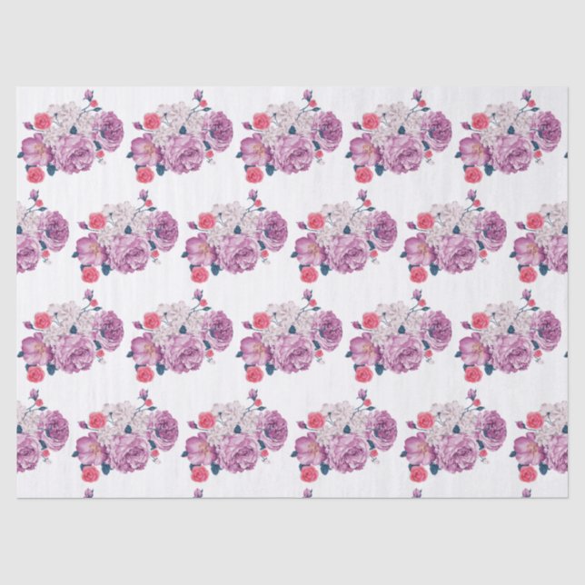 Papel De Seda Floral Moderno Elegante (Frente )