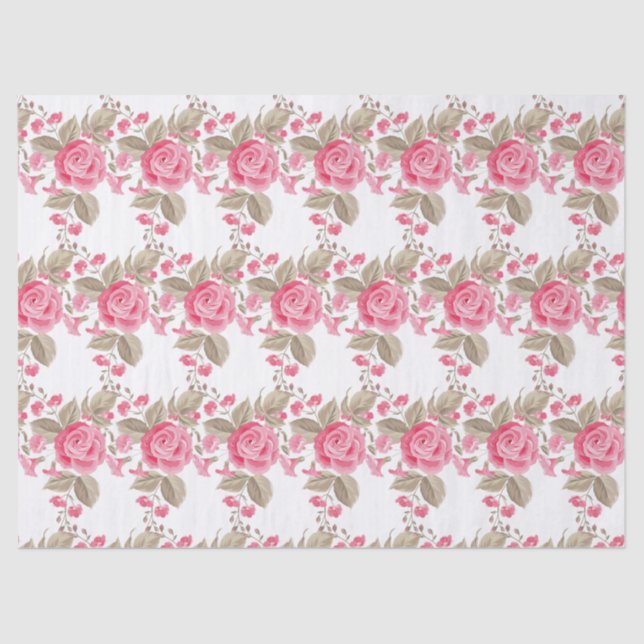 Papel De Seda Floral Moderno Elegante (Frente )