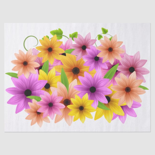 Papel De Seda Floral Moderno Elegante (Frente )