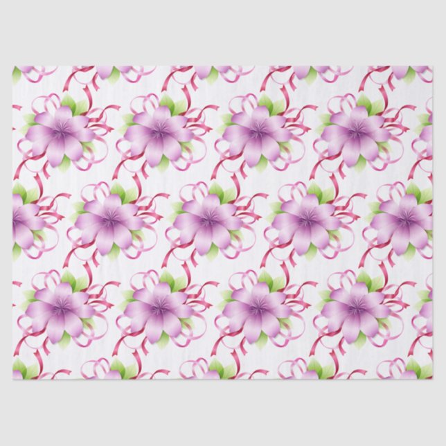 Papel De Seda Floral Moderno Elegante (Frente )