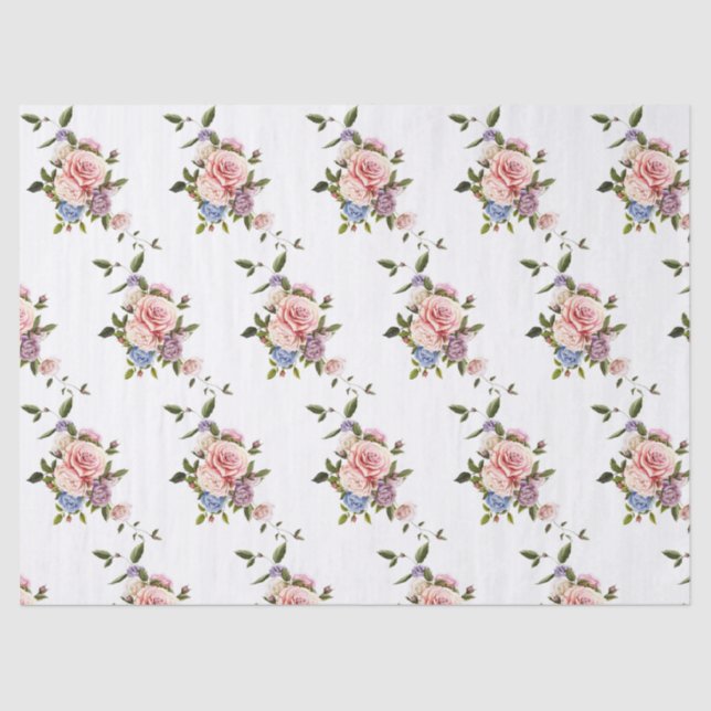 Papel De Seda Floral Moderno Elegante (Frente )
