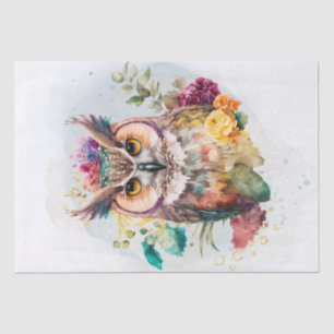 Papel De Seda Floral Owl