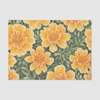 Papel De Seda Floral Padrão Marigold Flores