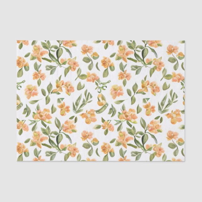 Papel De Seda Floral Pattern Honeysuckle Flowers (Frente )