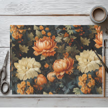 Floral Preto e Laranja