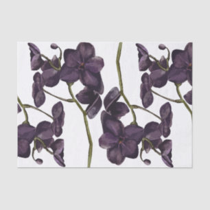 Papel De Seda Floral Preto Minimalista