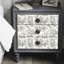 Floral Preto Vintage Toile de Jouy
