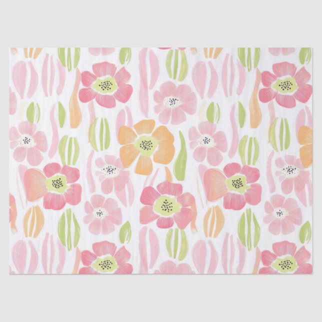 Papel De Seda Floral Retro Pastel (1) (Frente )