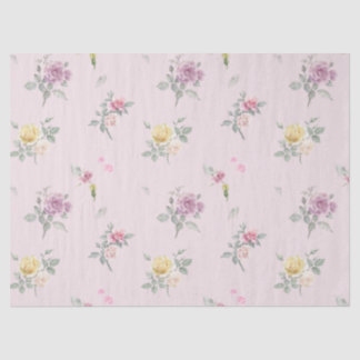 Papel de Seda Floral Rosa Água Cor Rosa