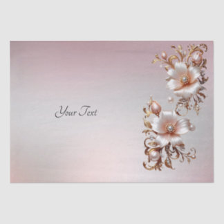 Papel de Seda Floral Rosa Decorativo
