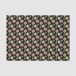 Papel De Seda Floral rosa e Preto