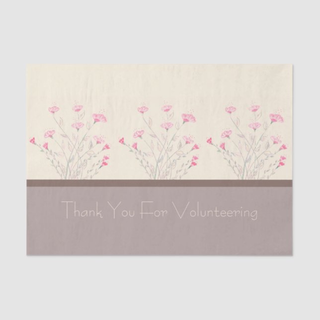 Papel De Seda Floral Rosa Elegante (Frente )