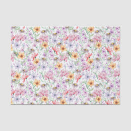 Papel De Seda Floral Roxo