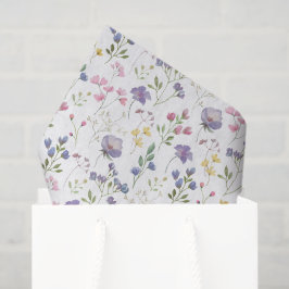 Papel De Seda Floral Roxo