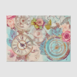 Papel De Seda Floral Steampunk Antigo