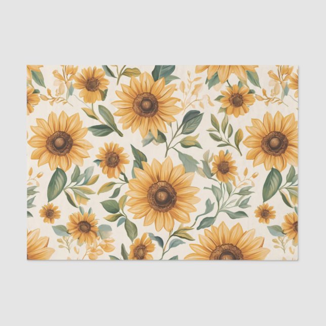 Papel De Seda Floral Sunflower Amarelo (Frente )