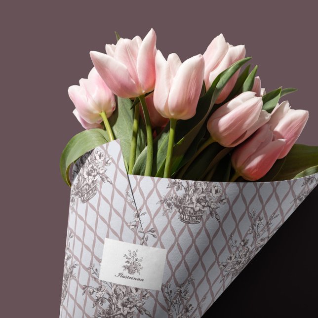 Papel de Seda Floral Toile Francês (Criador carregado)