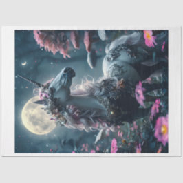 Papel De Seda Floral Unicorn