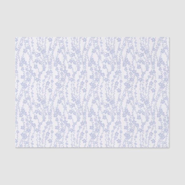 Papel De Seda Floral Vines (White - Periwinkle) (Frente )