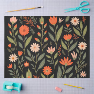 Papel De Seda Floral Vintage - Bela Coleção de Trendências