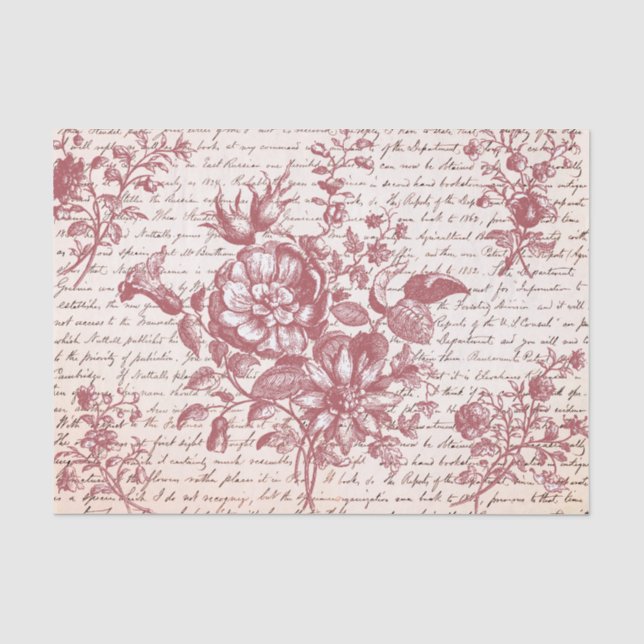 Papel De Seda Floral Vintage e Roteiro (Frente )