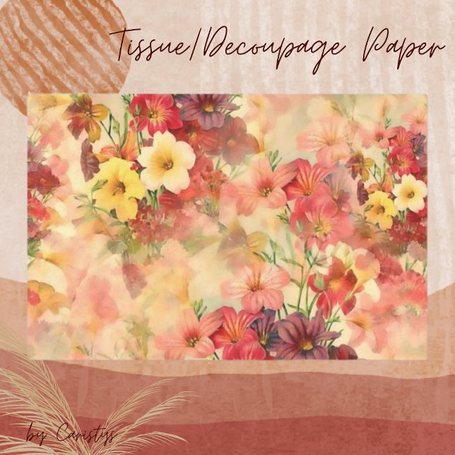 Papel De Seda Florals Orange and Red Decopage Tissue Paper (Criador carregado)