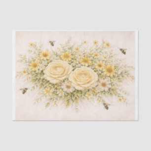 Papel De Seda Flores amarelas