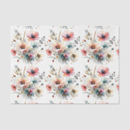 Papel De Seda Flores Aquarela Tinta Alcoólica Floral