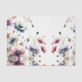 Papel De Seda Flores Aquarela Tinta Alcoólica Floral
