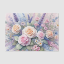 Flores aquarelas em cores pastosas moles